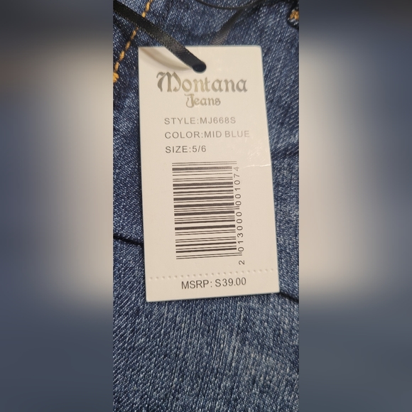 ❤️ MONTANA JEANS SHORTS LOW WAIST EMBELLISHED RHINESTONE.SIZE: 5/6 COLOR:  BLUE - Picture 10 of 14